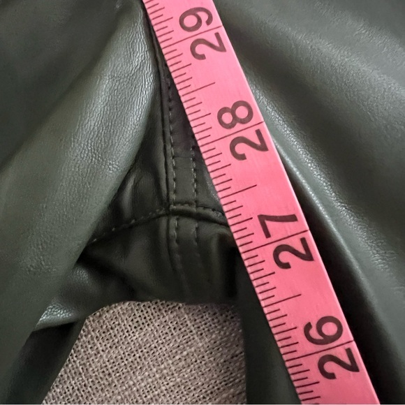 Joe’s jeans Faux leather wide leg high waist ankle jeans pants 31 Hunter Green - Picture 12 of 12